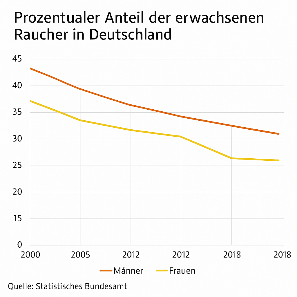 Statistik zu der Anzahl der Raucher in Deutschland